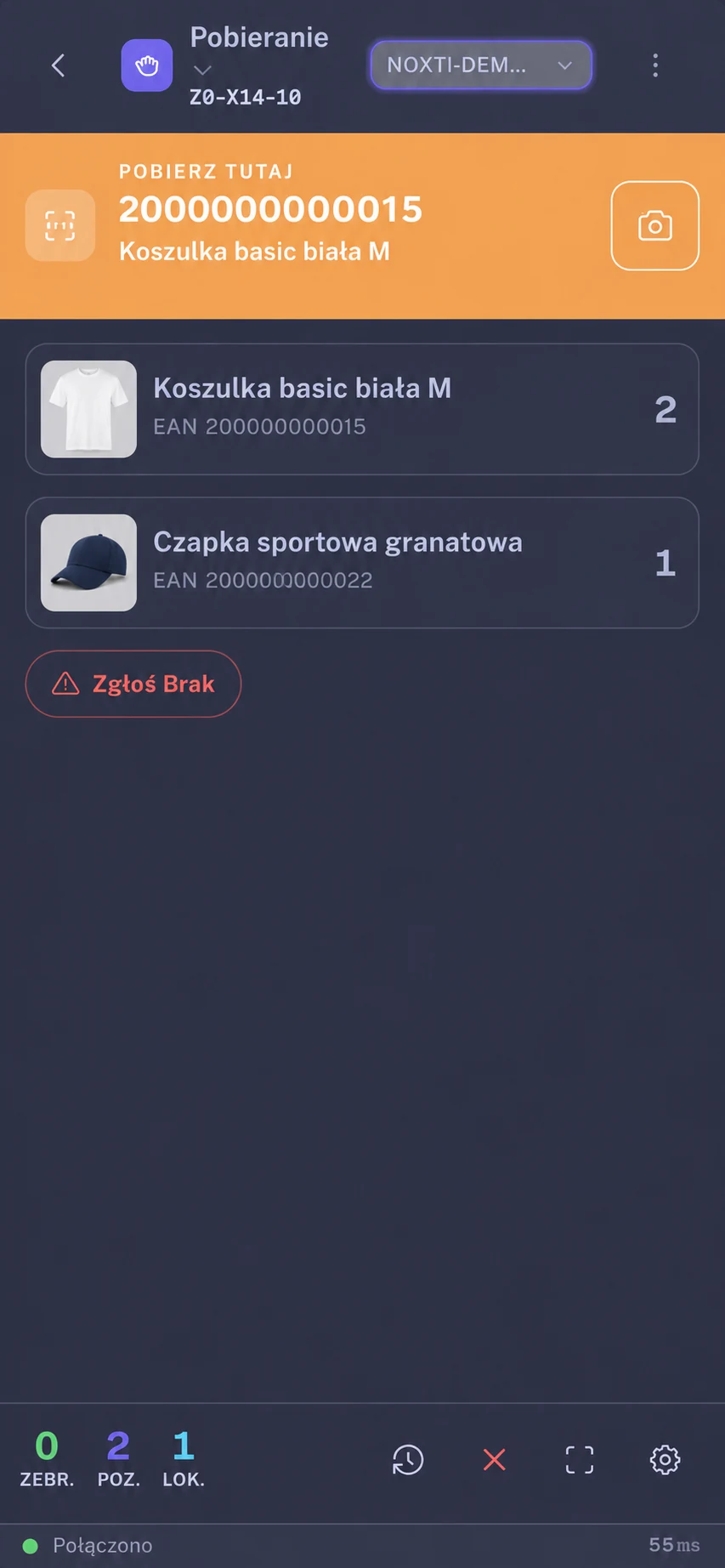 Kolektor NOXTI podczas zbierania: lokalizacja, zdjęcia produktów i ilości do pobrania